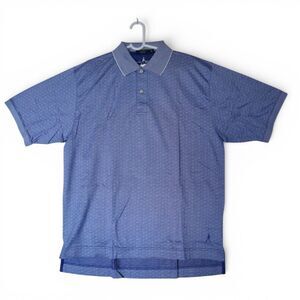 Johnnie Walker Men's XL Embroidered Geometric Polo Golf Casual Shirt Purple NEW
